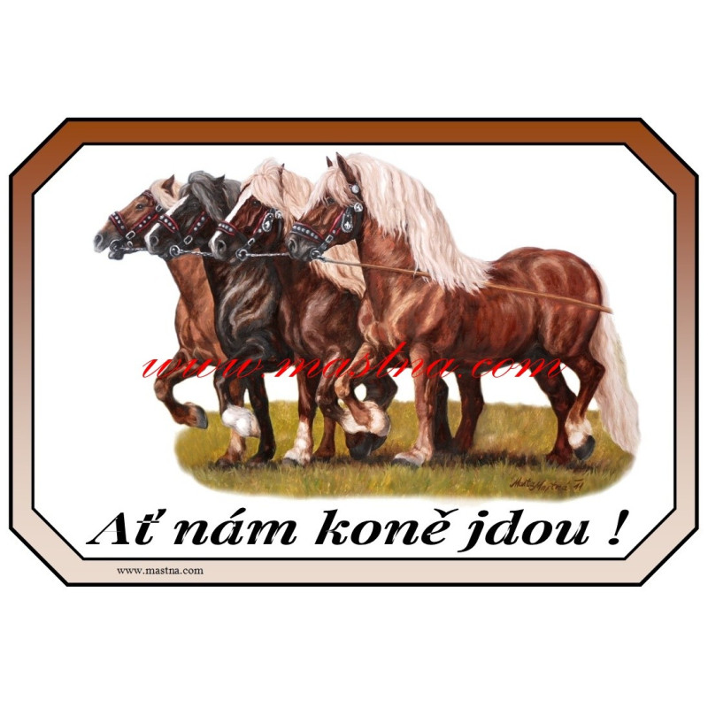 Cedulka chladnokrevníci, kůň, koně