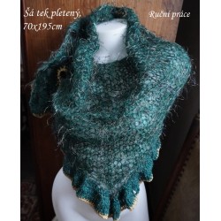 Pletený šátek - pléd z efektní příze