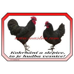 Cedulka drůbež slepice, kohout, australka