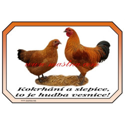 Cedulka drůbež slepice, kohout, šumavanka, šumavská
