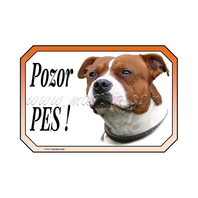 Cedulka staford, stafordšírský bulteriér