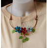Náhrdelník drátkované květiny