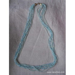 Náhrdelník blankytný sekaný rokajl  - Jablonec