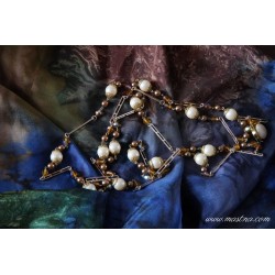 Náhrdelník perly, můstky, kaplíky - Jablonec