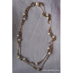 Náhrdelník perly, můstky, kaplíky - Jablonec