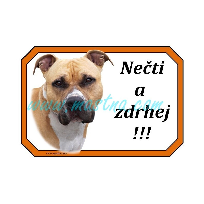 Cedulka stafordšírský teriér, staffordshire