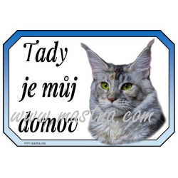 Cedulka kočka maine coon, mainská