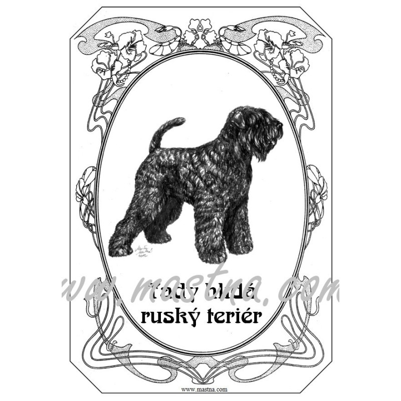 Tabulka ruský teriér, černý ruský teriér
