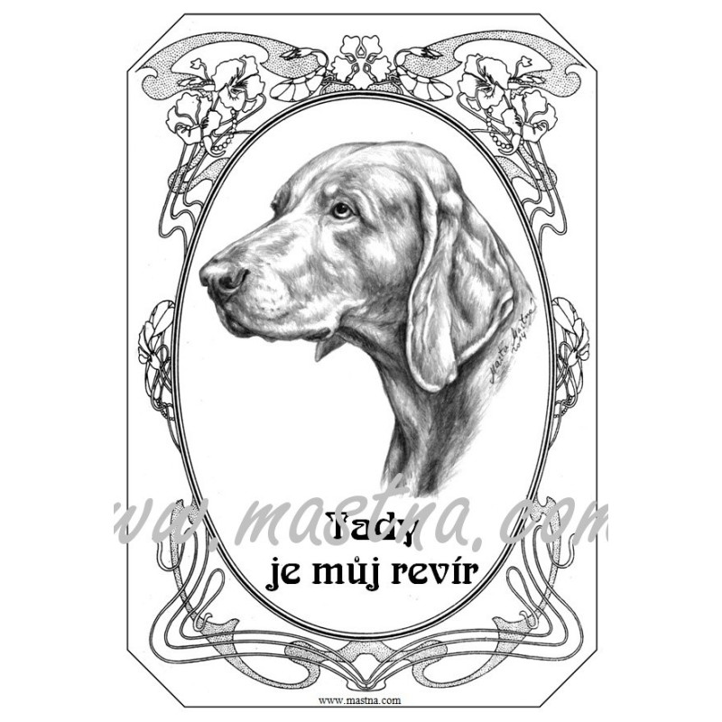 Cedulka výmarský ohař