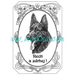 Cedulka německý ovčák černý ovál