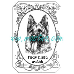 Cedulka německý ovčák ovál 2