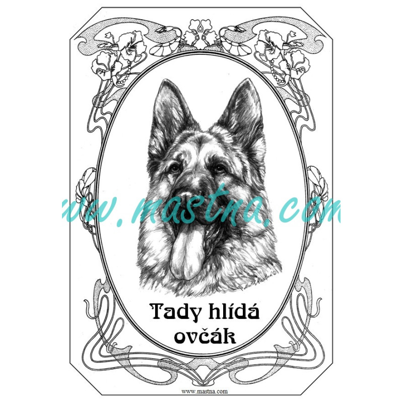 Cedulka německý ovčák ovál 2
