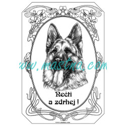 Cedulka německý ovčák ovál