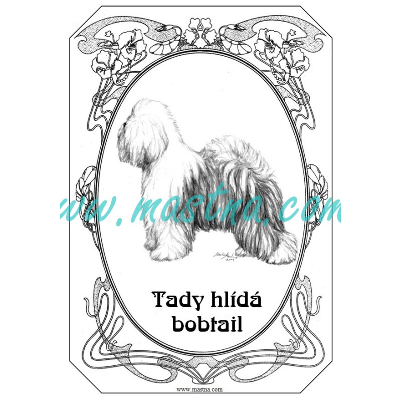 Cedulka bobtail - staroanglický ovčák secesní