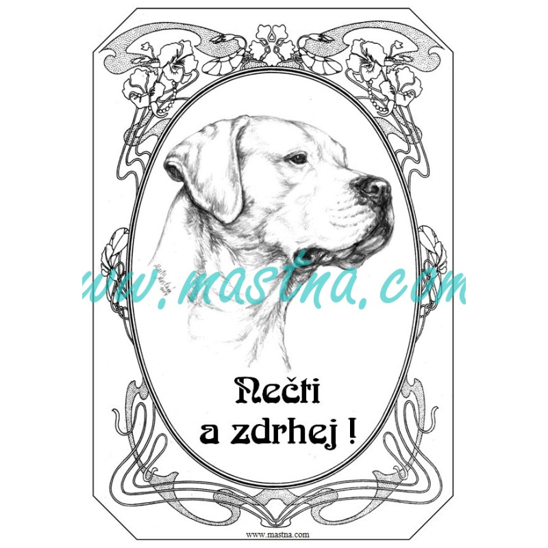 Cedulka argentinská doga ovál nek 2