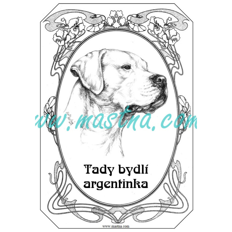 Cedulka argentinská doga ovál nek