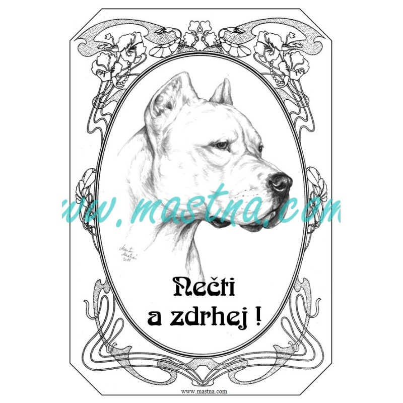 Cedulka argentinská doga secesní kupírovaná 2