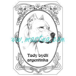 Cedulka argentinská doga secesní kupírovaná