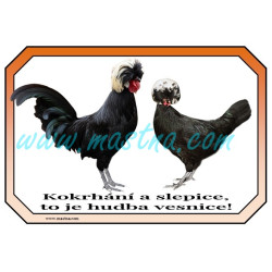 Cedulka drůbež slepice holandská chocholatá, holanďanka