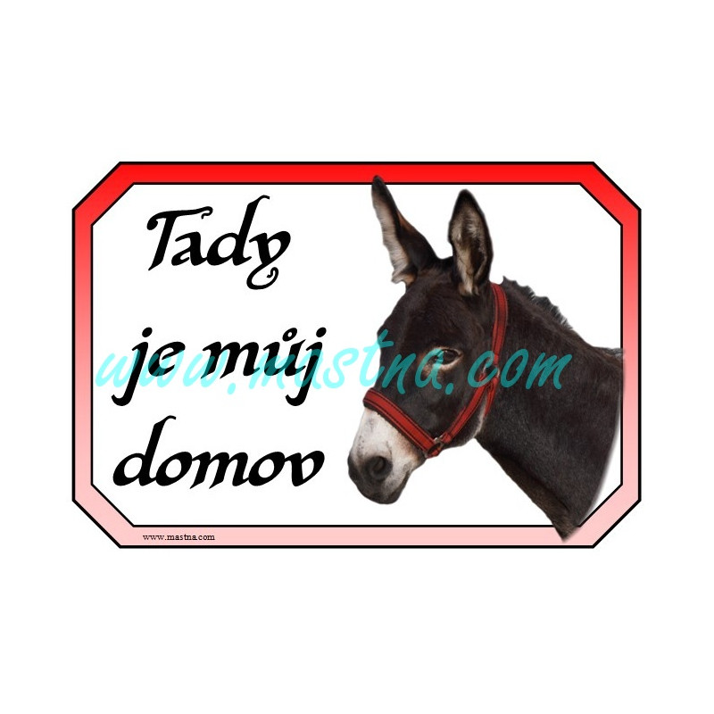 Osel černý, cedulka