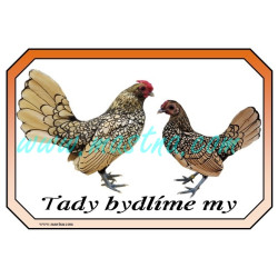 Cedulka mosetka - sebritka citronová, drůbež, bydlíme