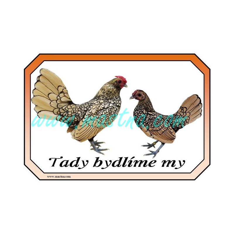 Cedulka mosetka - sebritka citronová, drůbež, bydlíme