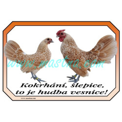 Cedulka sebritka žlutě plavá, drůbež, vesnice