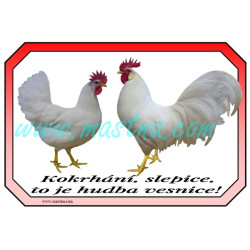 Leghornka, cedulka drůbež vesnice