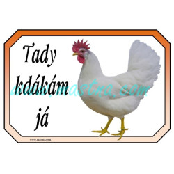 Leghornka slepice, cedulka drůbež kdákám
