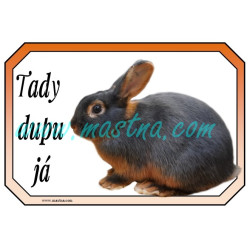 Králík tříslový modrý, cedulka