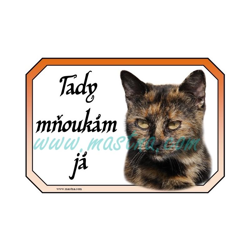 Cedulka kočka želvovinová mňoukám