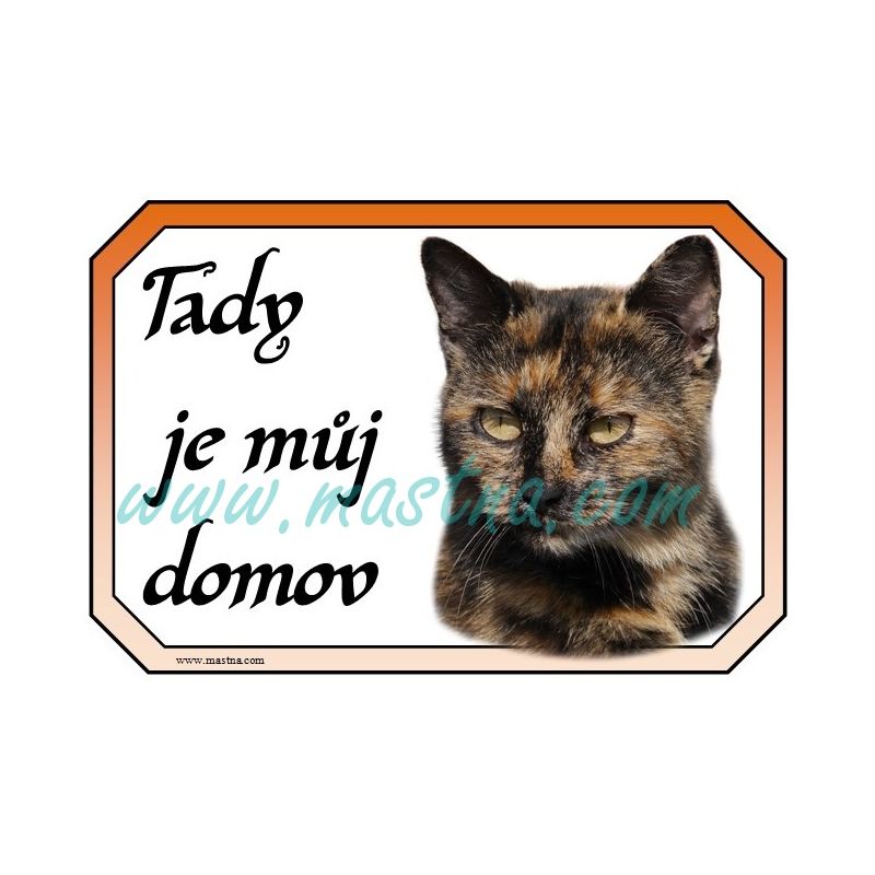 Cedulka kočka želvovinová domov