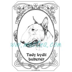Cedulka bulteriér secesní
