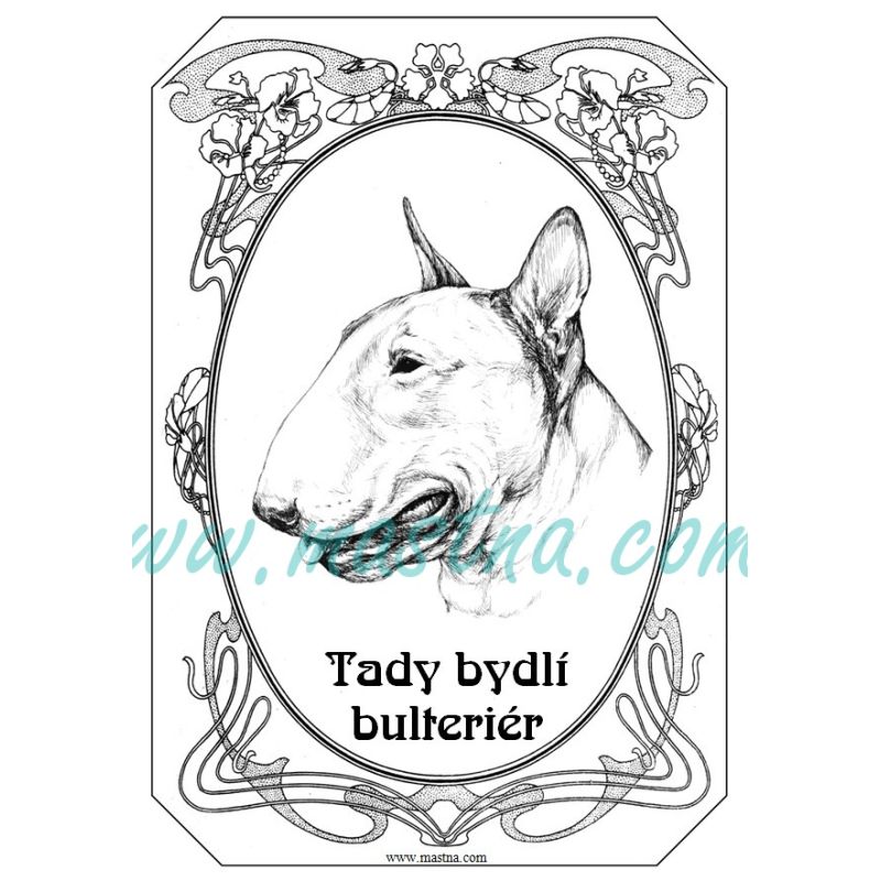 Cedulka bulteriér secesní