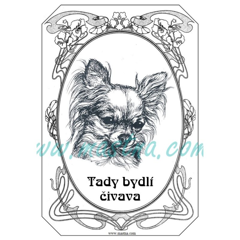 Cedulka čivava, chihuahua secesní 2