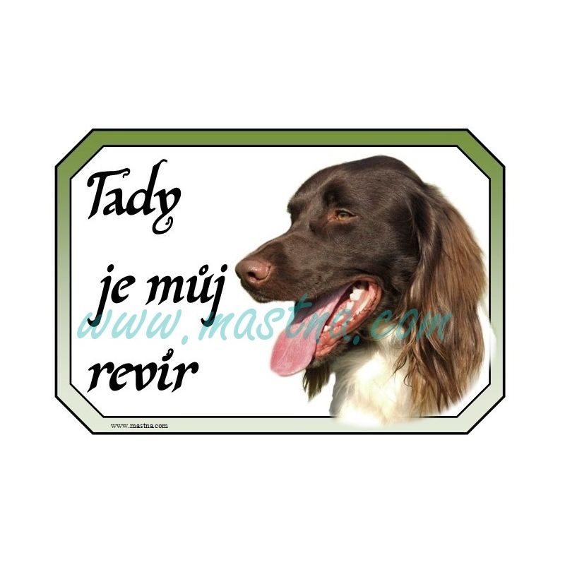 Ohař münsterlandský, německý dlouhosrstý, cedulka revír