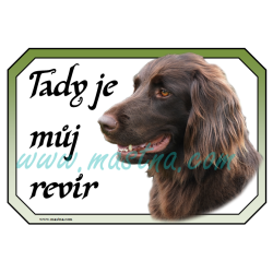 Ohař německý dlouhosrstý hnědák, cedulka revír