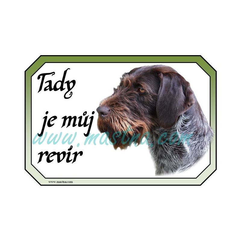 Ohař německý drátosrstý, fousek cedulka revír