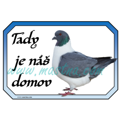 Cedulka holub moravský pštros modrý, domov