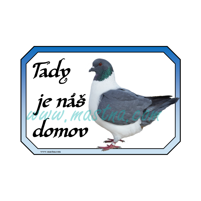 Cedulka holub moravský pštros modrý, domov