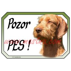 Maďarský ohař drsnosrstý cedulka pozor