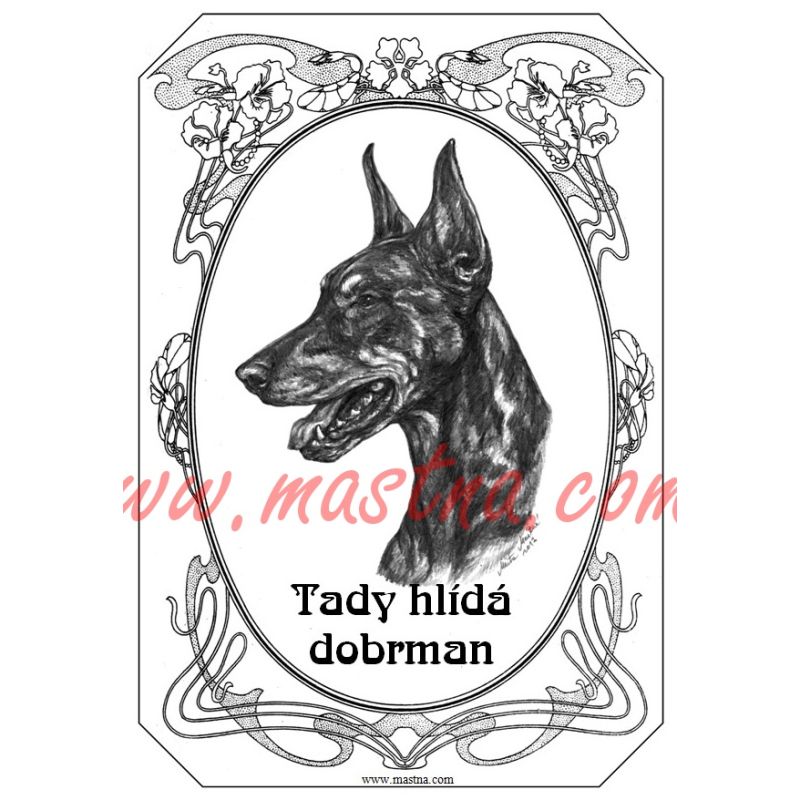 Cedulka dobrman secesní 2