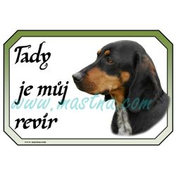 Brandel braka, rakouský honič, cedulka revír