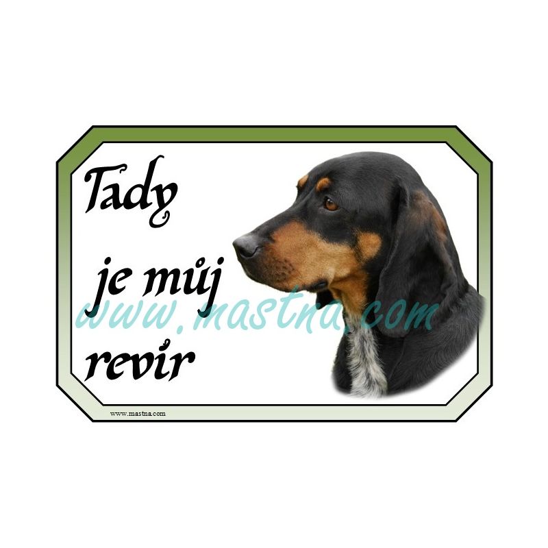 Brandel braka, rakouský honič, cedulka revír