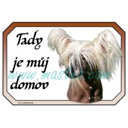 Čínský chocholatý pes, naháč, cedulka domov