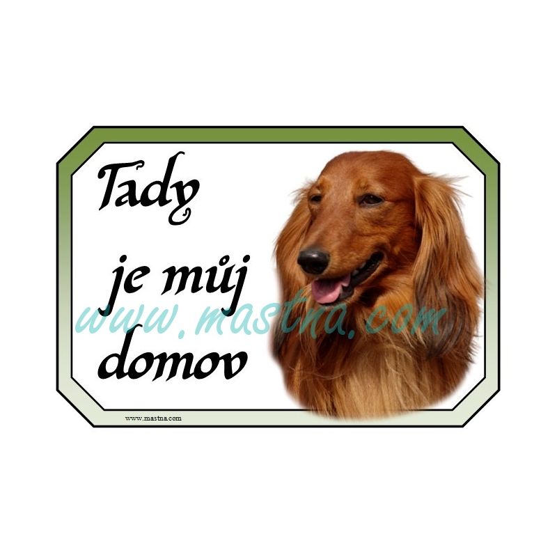 Jezevčík dlouhosrstý, cedulka domov 234