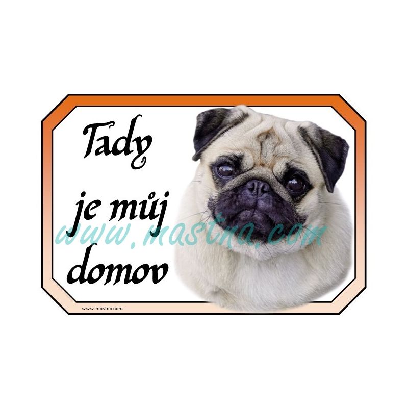 Mops, cedulka domov