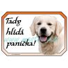 Zlatý retrívr, golden, cedulka panička