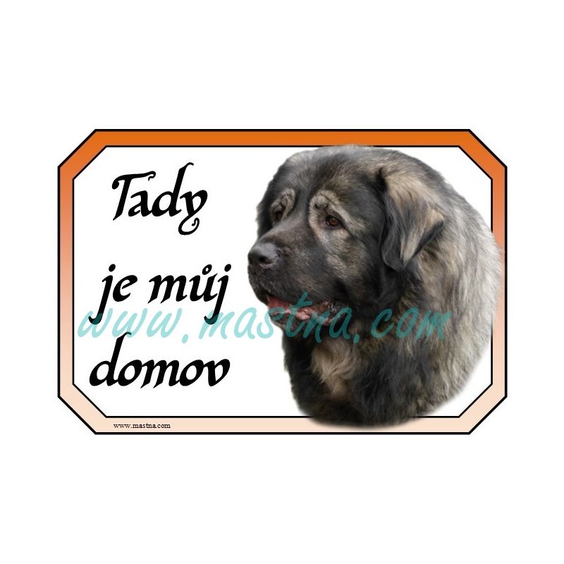 Šarplaninský, kavkazský pastevecký pes, cedulka domov