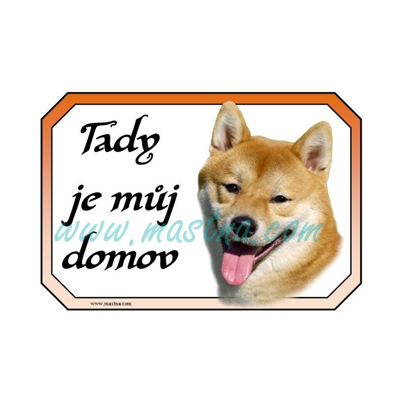 Cedulka šiba, shiba inu domov
